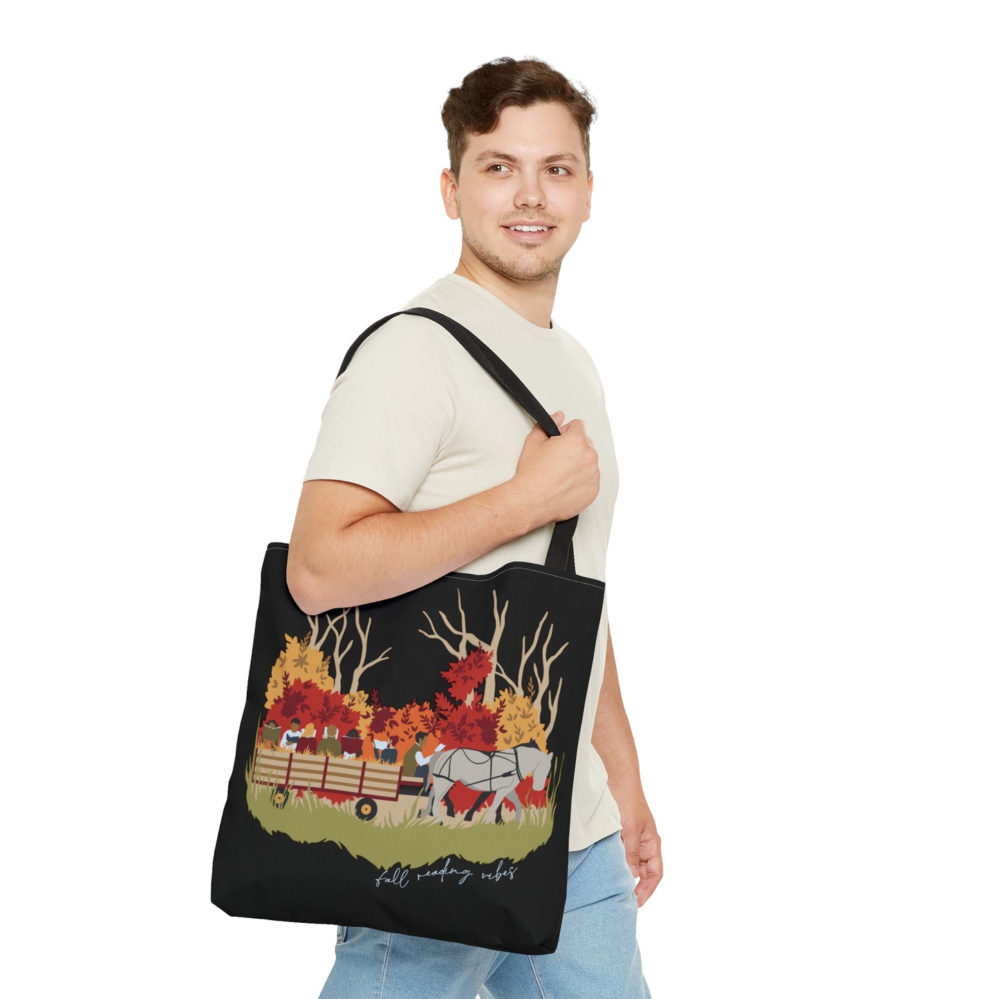 Oversized Fall Reading Vibes Tote Bag