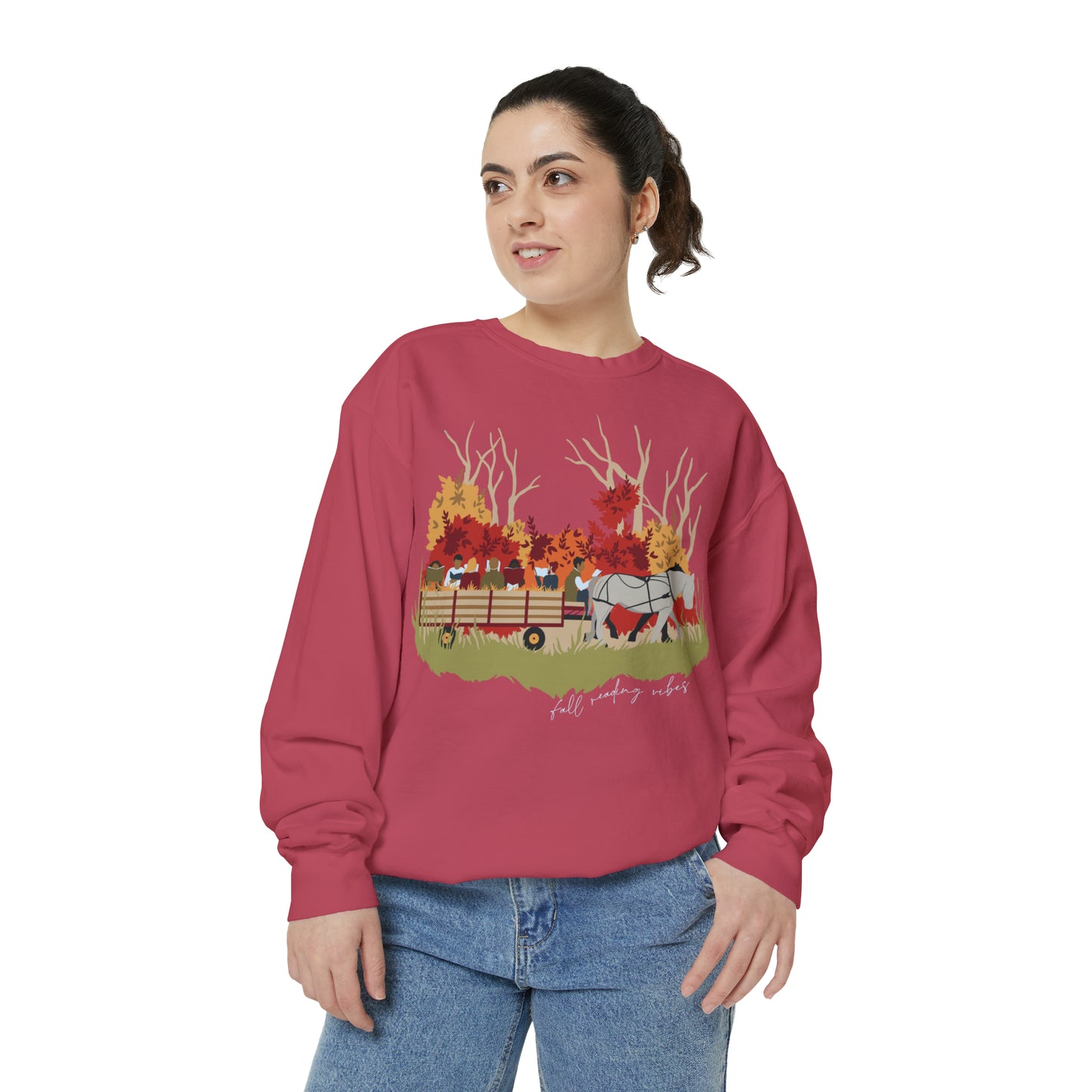 Fall Reading Vibes Unisex Sweatshirt (Full Color)