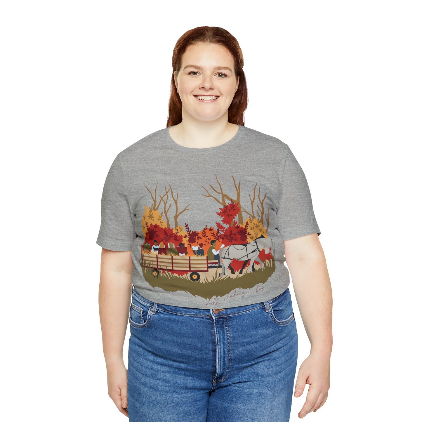 Fall Reading Vibes Unisex Short Sleeve Tee (Full Color)