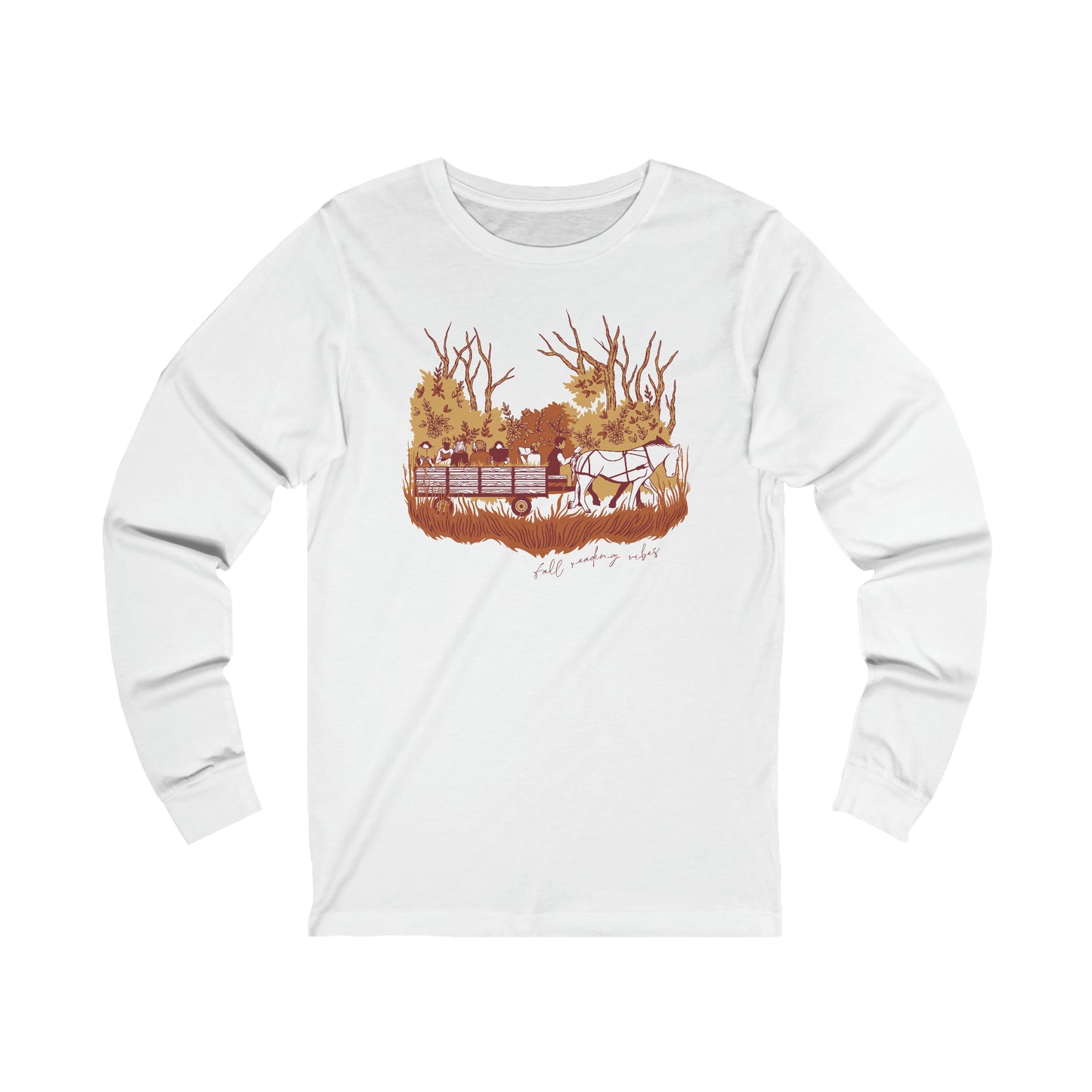 Fall Reading Vibes Unisex Jersey Long Sleeve Tee (Three Color)