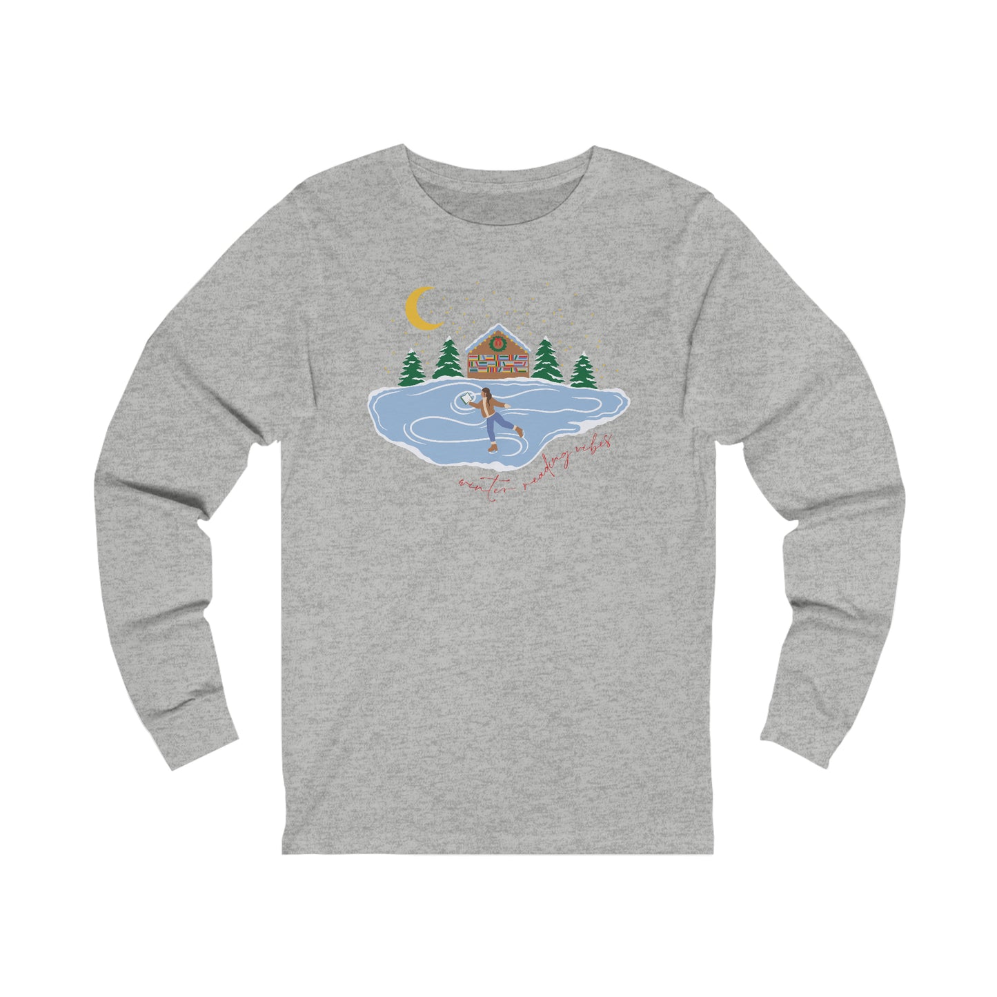 Winter Reading Vibes Unisex Jersey Long Sleeve Tee (Full Color)